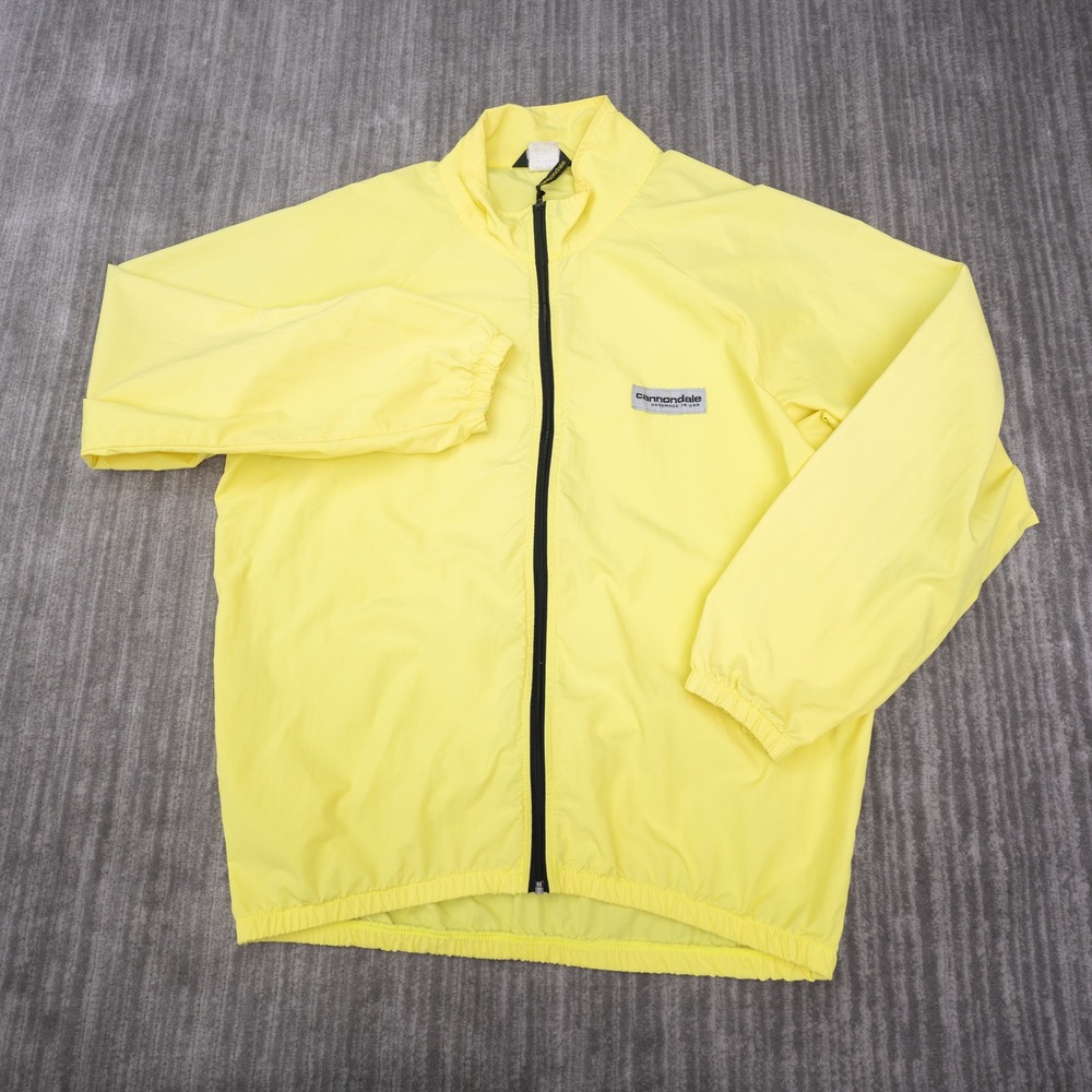 Cannondale Cycling Jacket Men XL Yellow Vintage Handmade USA Windbreaker
